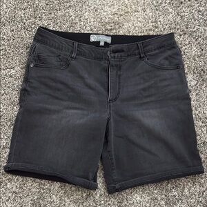 Wit and Wisdom Black Jean Shorts Stretchy Denim Mid-Length. Size 12